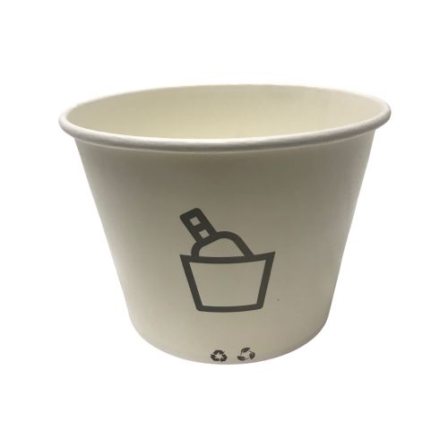 Disposable 2.6 Quart Paper Ice Bucket, White with Gray design